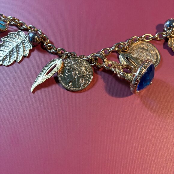 Vintage Bracelets Lot Coins Gypsy comes with Earrings & Heart Locket Mini - Picture 10 of 15